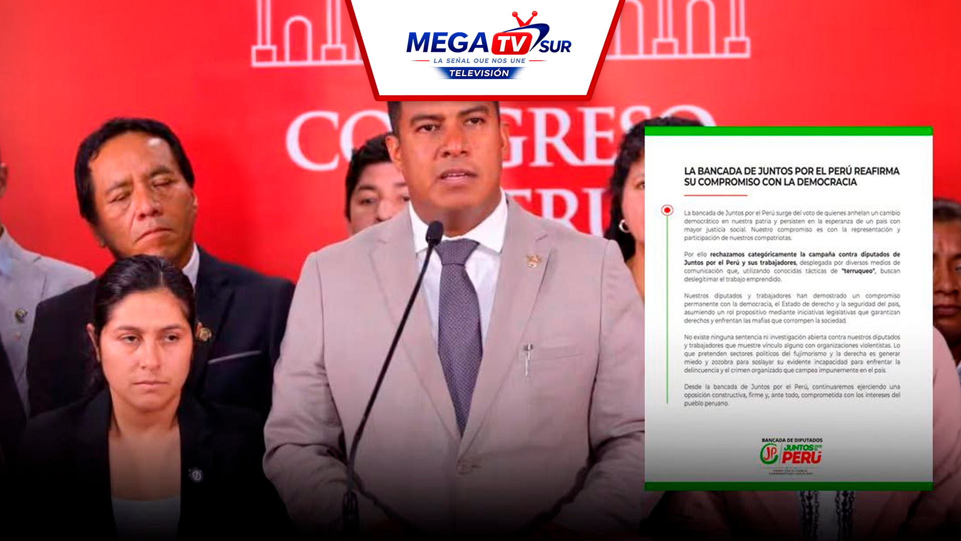 Juntos por el Perú rechaza señalamientos por presuntos vínculos con planillones del Movadef